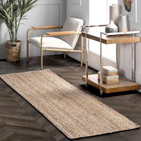 Nuloom Rigo Hand Woven Farmhouse Jute Area Rug 2ft 6in x 10ft TAJT03-26010